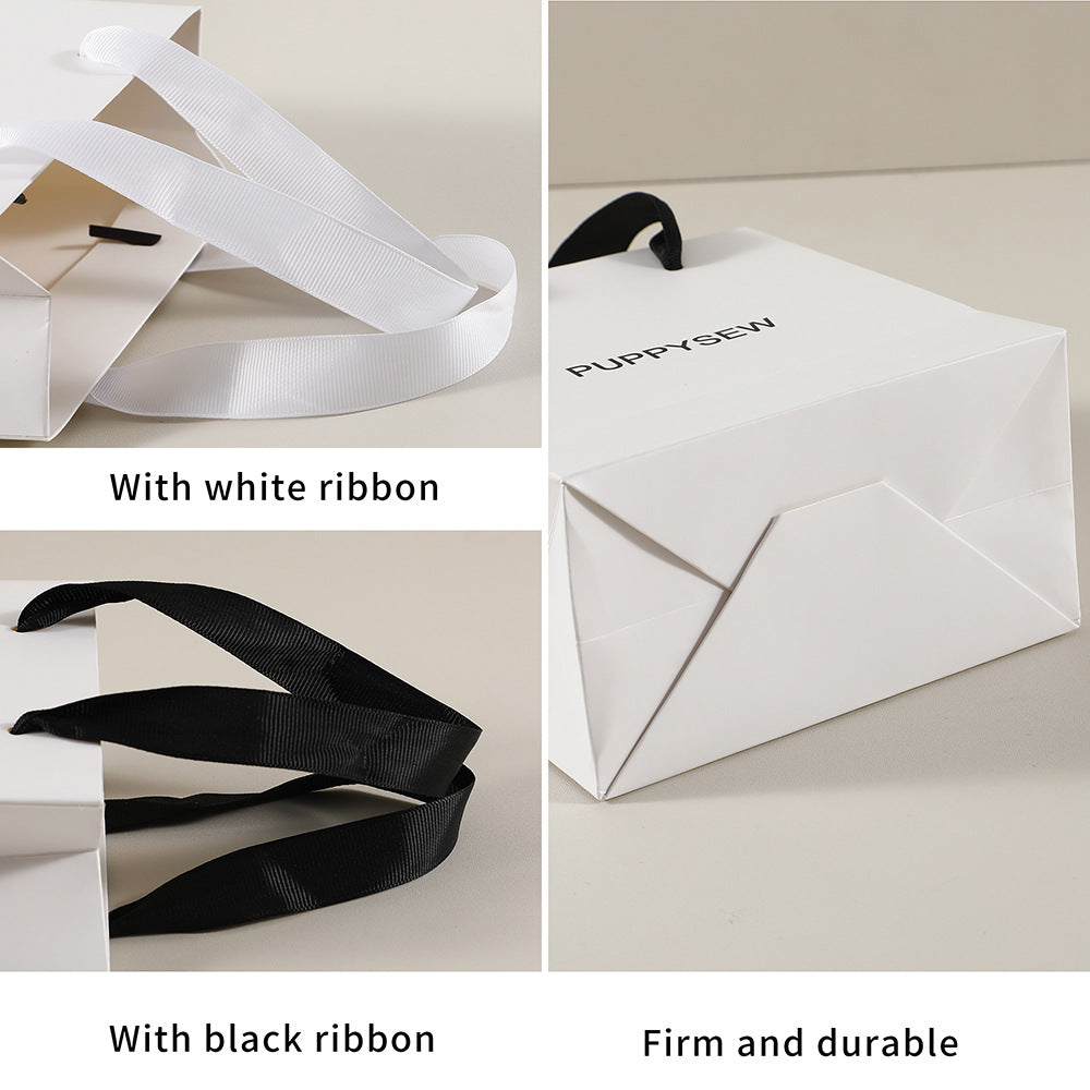 Wholesale Custom Jewelry paper bag with ribbon handle